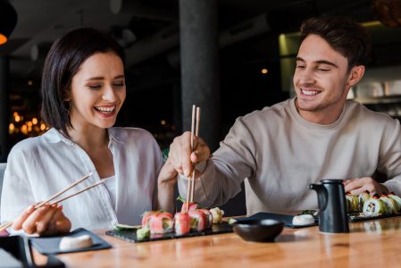 Couple Eating Sushi